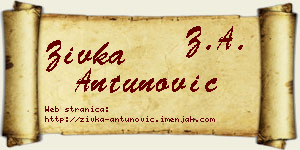 Živka Antunović vizit kartica